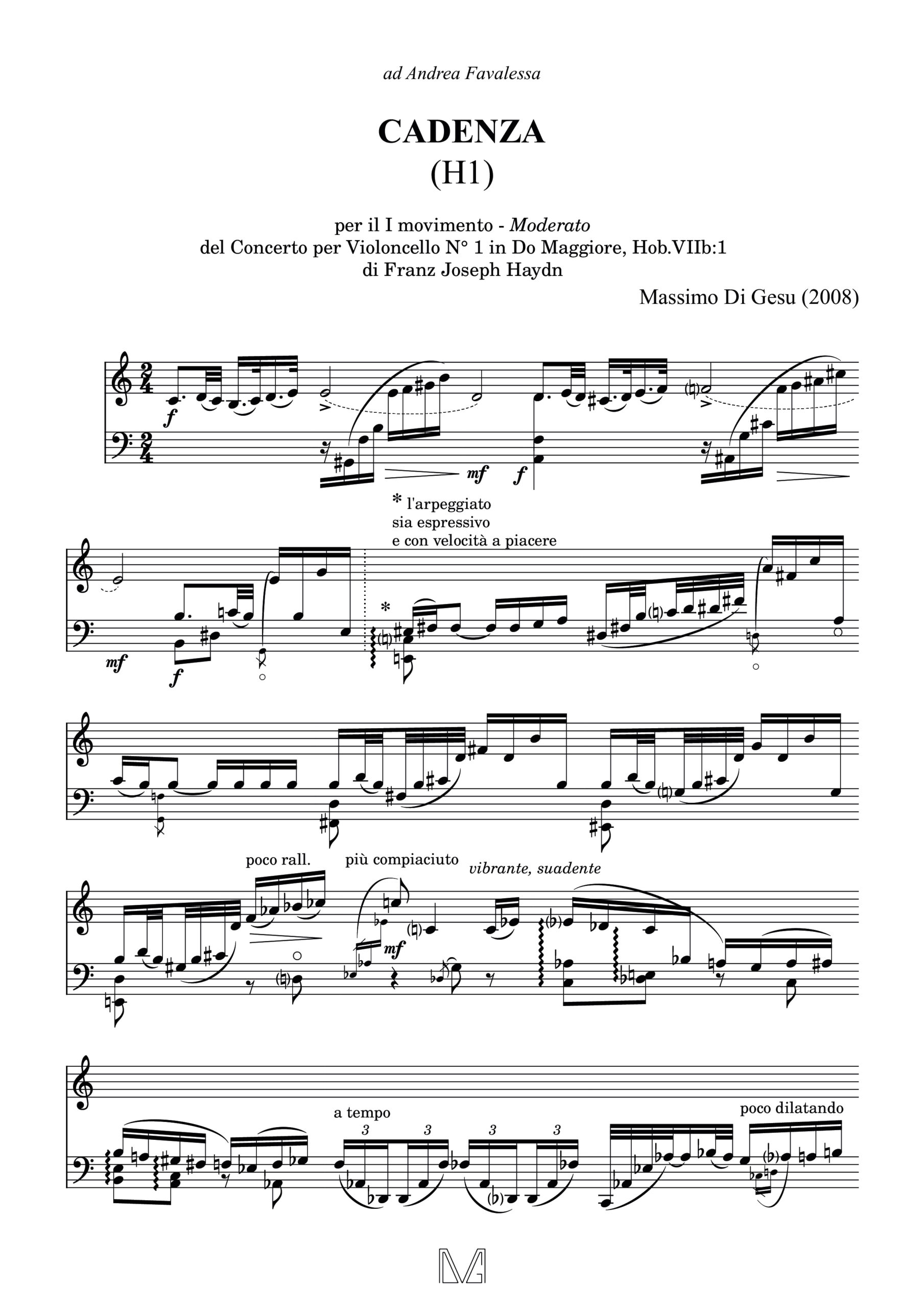 Cadenza “H1” for the 1st mov. from the Cello Concerto No.1 in C major, Hob.VIIb-1