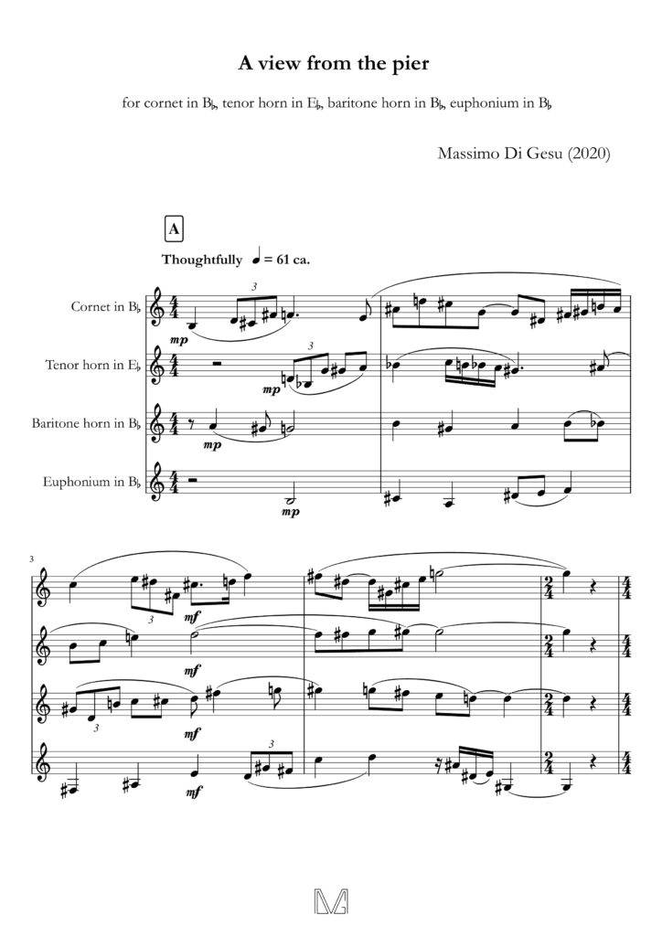 A view from the pier - version for brass quartet