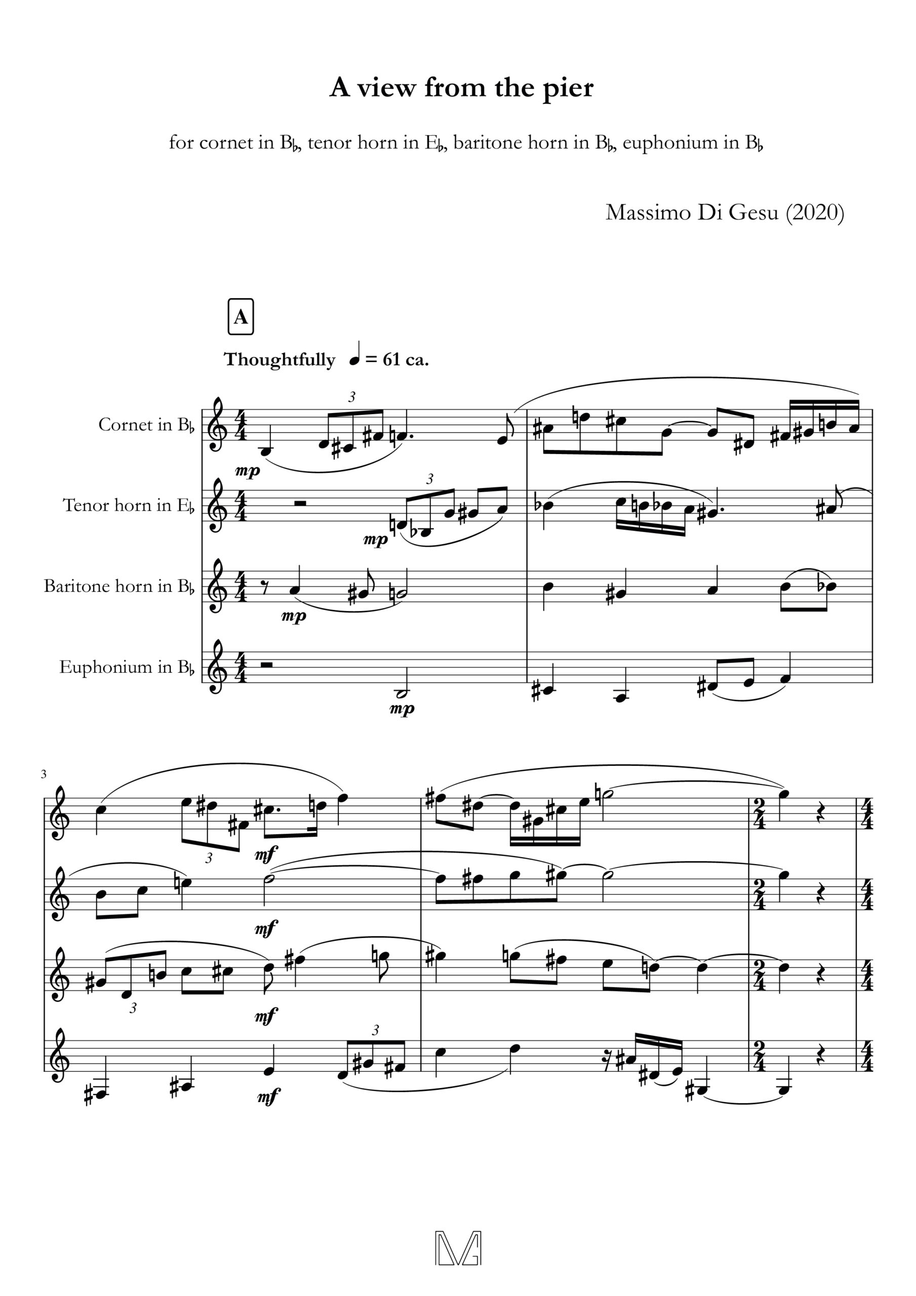 A view from the pier - version for brass quartet