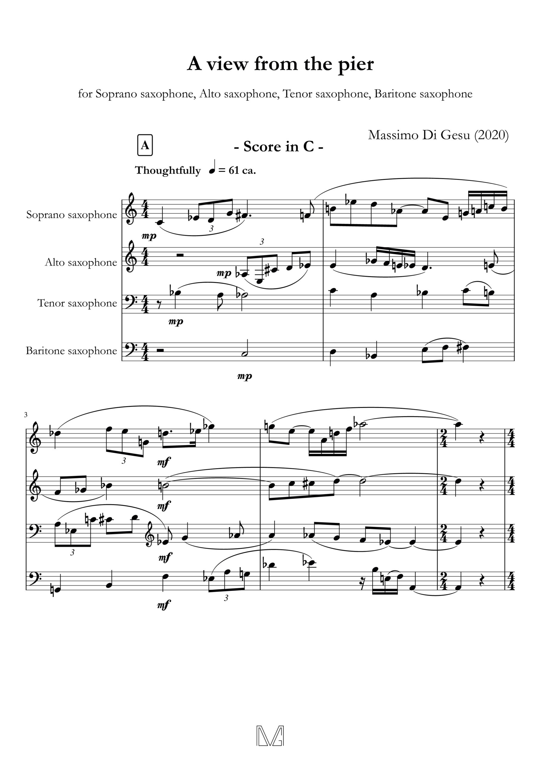 A view from the pier - version for sax quartet