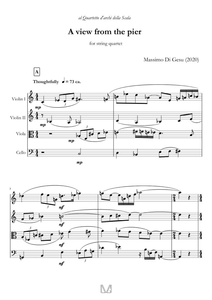 A view from the pier - version for string quartet